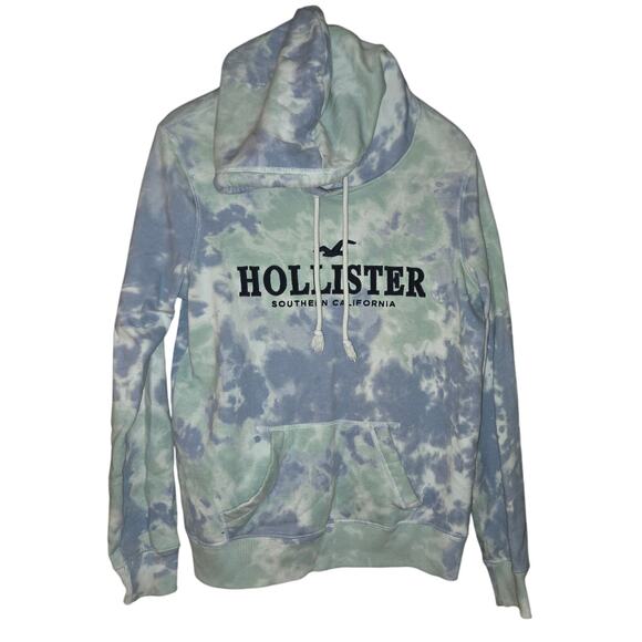 Women's Hollister Sky Blue Tie-Dye Hoodie - Cozy & Stylish- Size Sm - Picture 1 of 5
